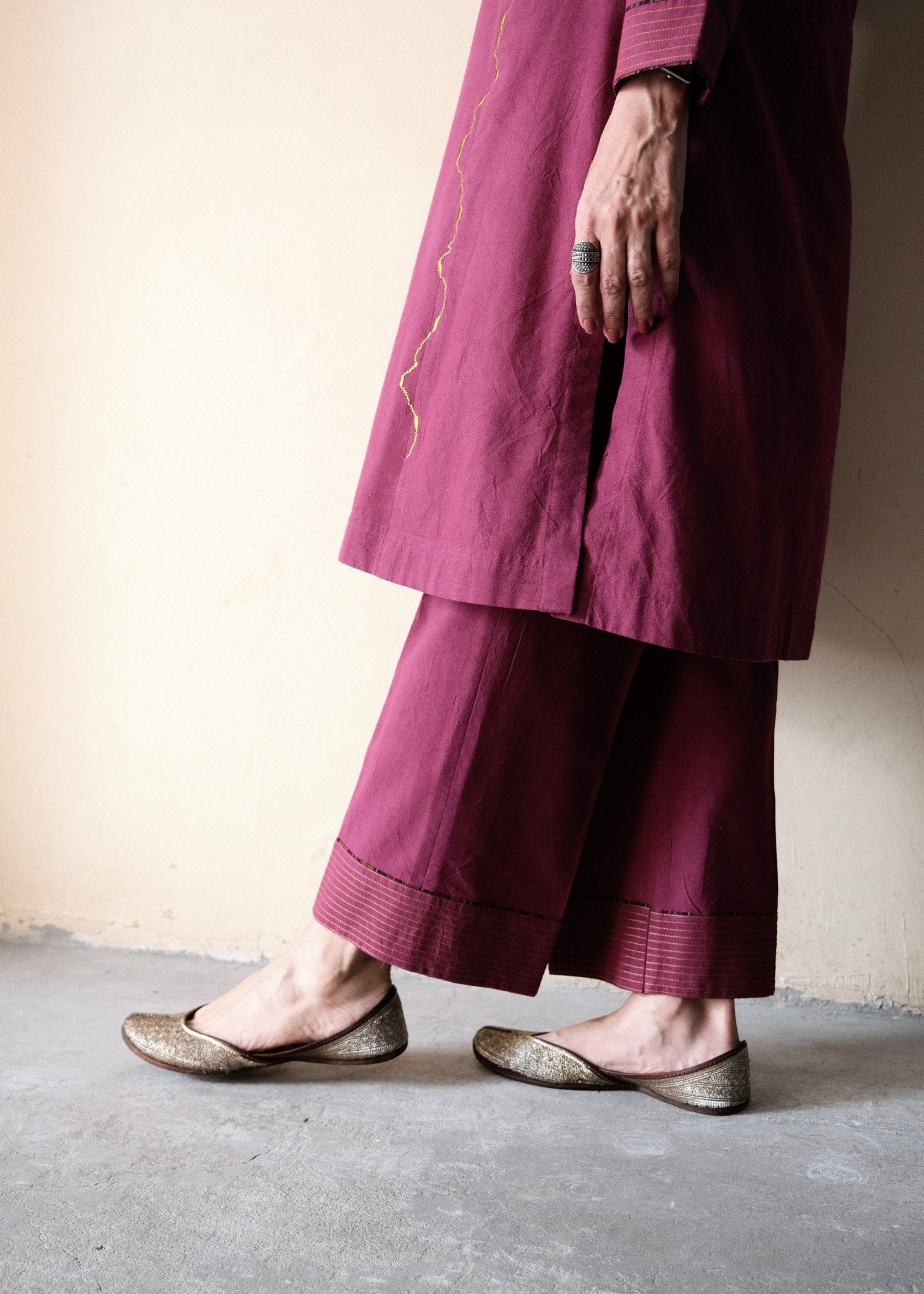 Magenta pink Bhuj cotton co ord set - Sohni