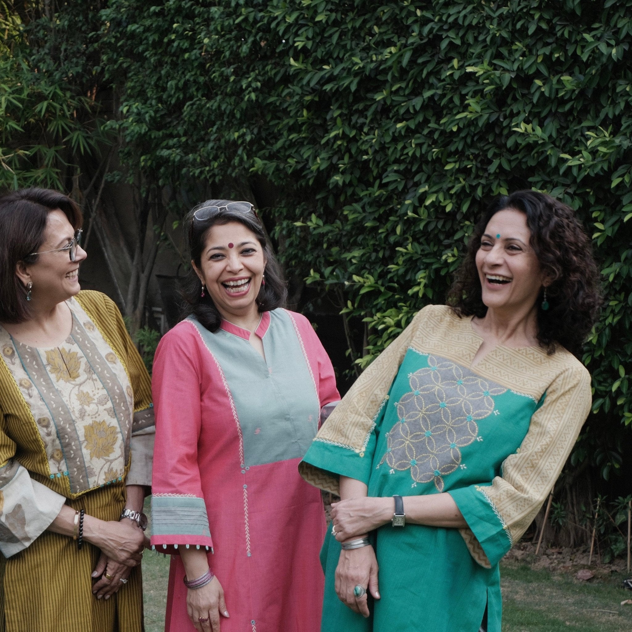 Mithai pink mangalgiri kalidaar kurta with cream jacquard salwar and scalloped lehriya kota doria dupatta - Sohni