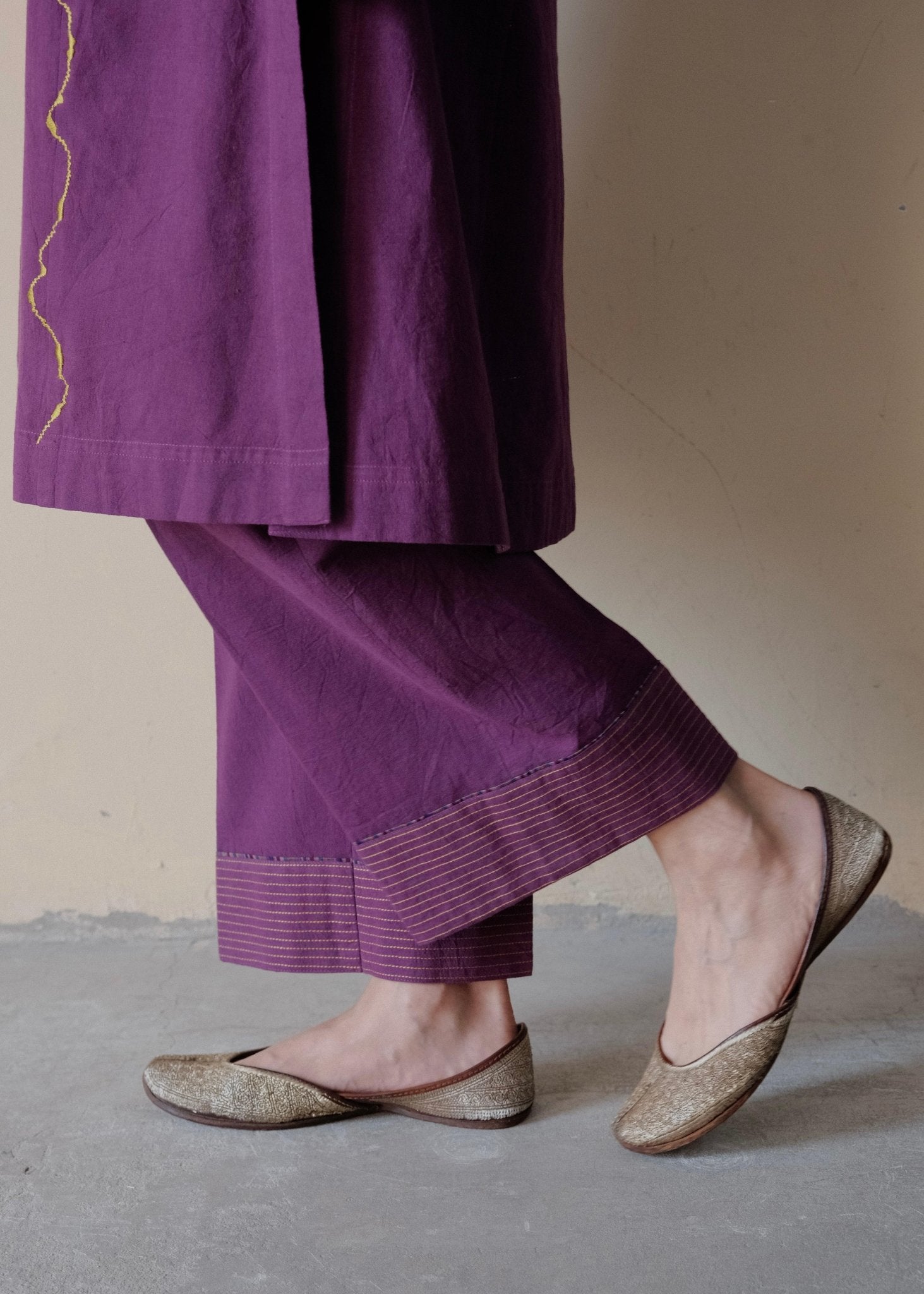 Purple Bhuj cotton co ord set - Sohni