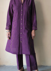 Purple Bhuj cotton co ord set - Sohni