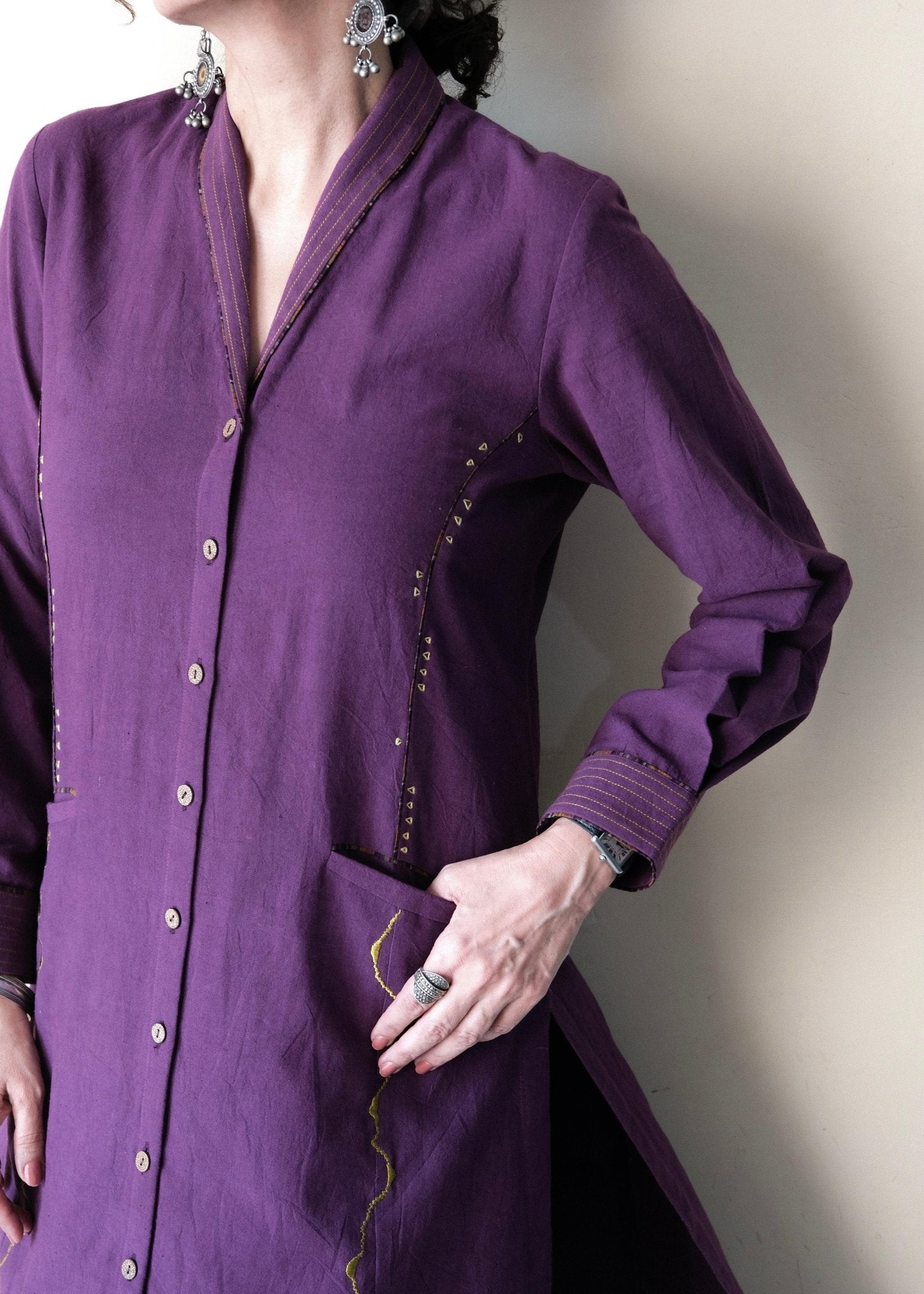 Purple Bhuj cotton co ord set - Sohni