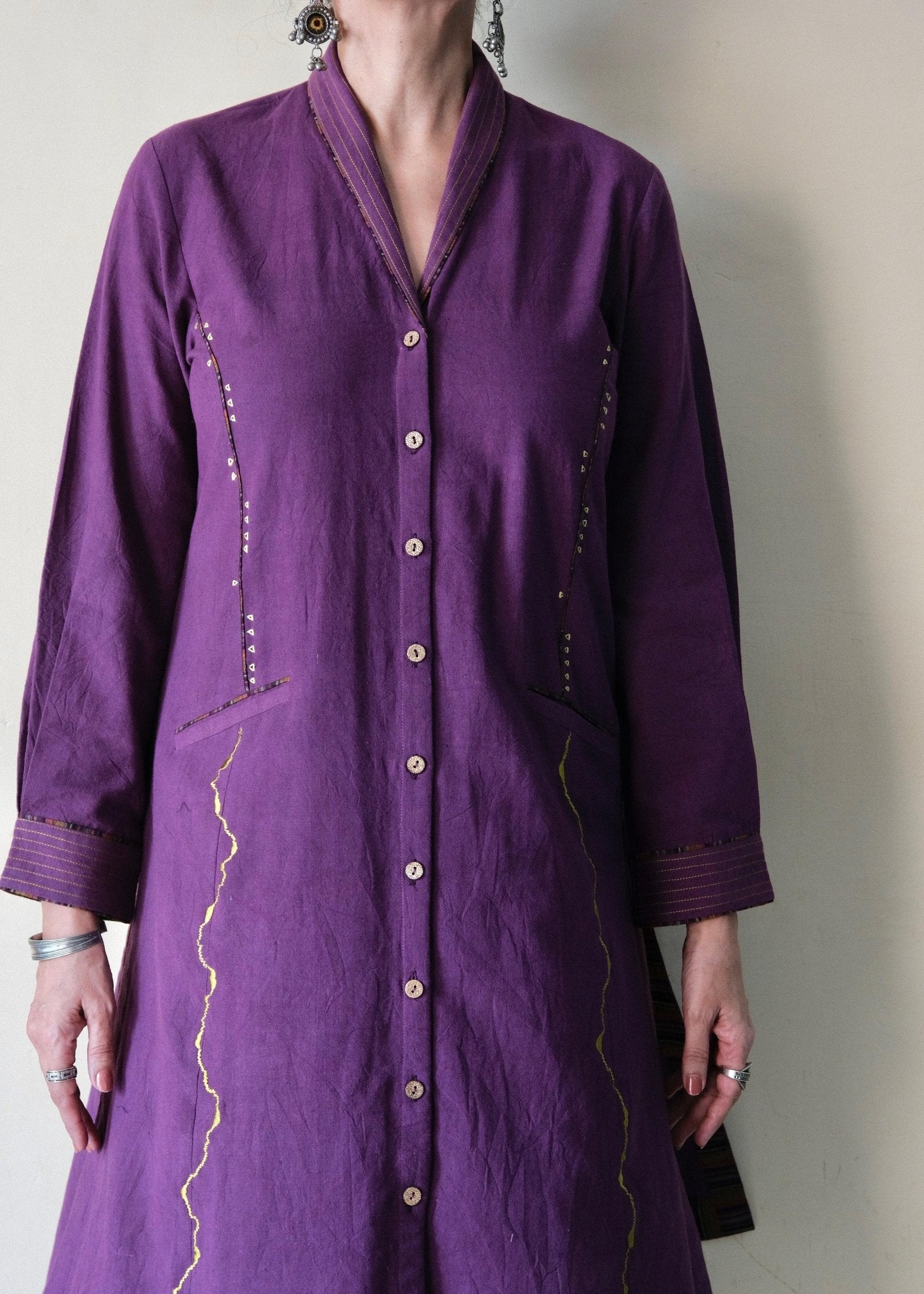 Purple Bhuj cotton co ord set - Sohni