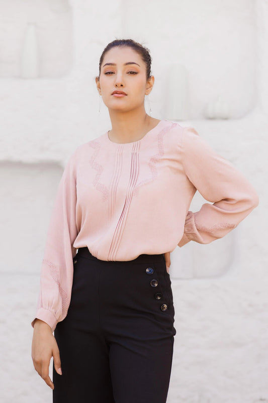 Double georgette with katdana waves embroidery - Sohni