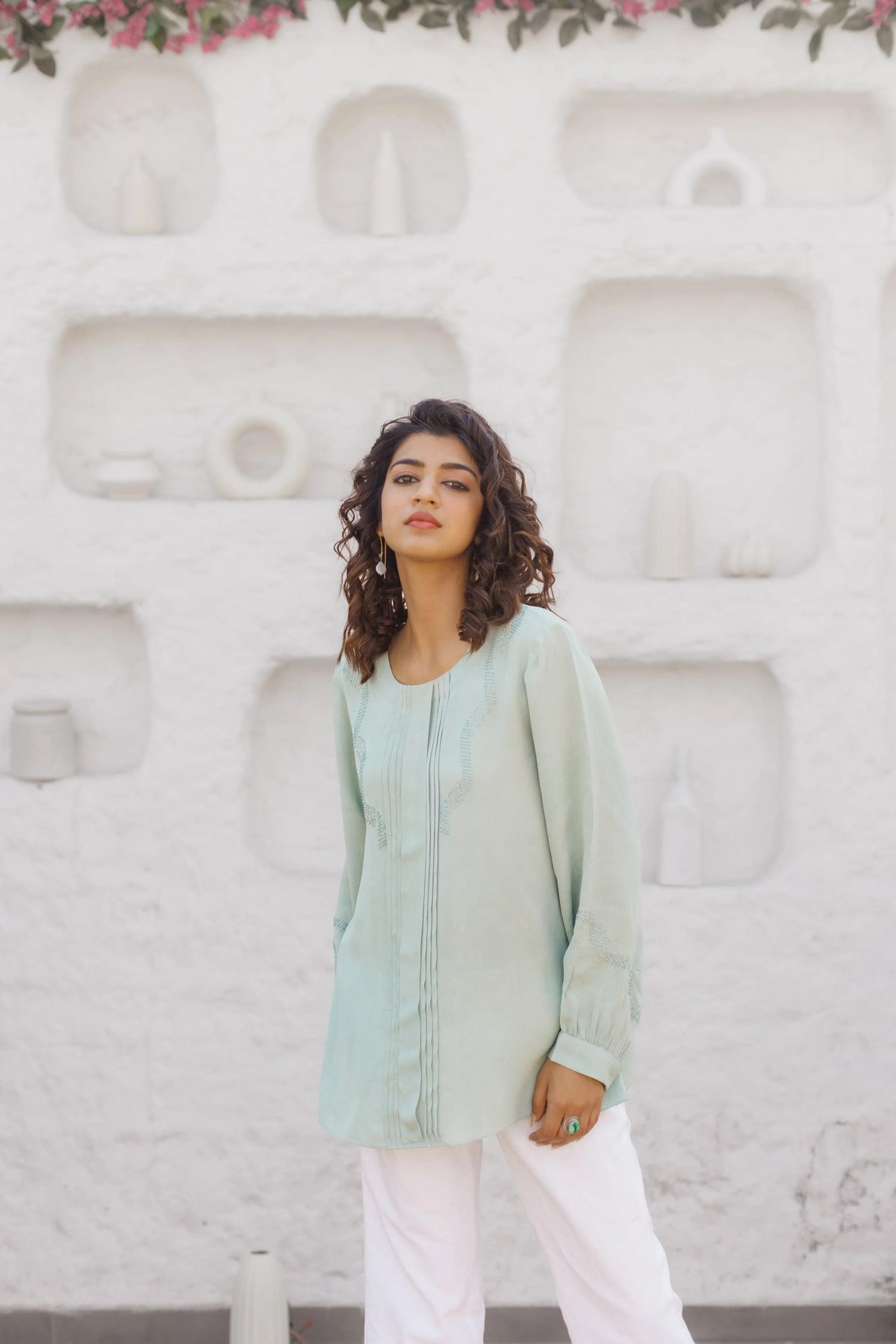 Double georgette with katdana waves embroidery - Sohni