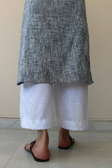White linen palazzos with dori embroidery - Sohni