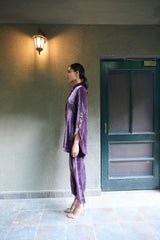 Amethyst velvet tunic and pants coordinate set - Sohni