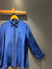Persian blue button down shirt - Sohni