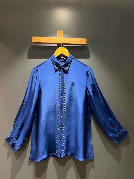 Persian blue button down shirt - Sohni