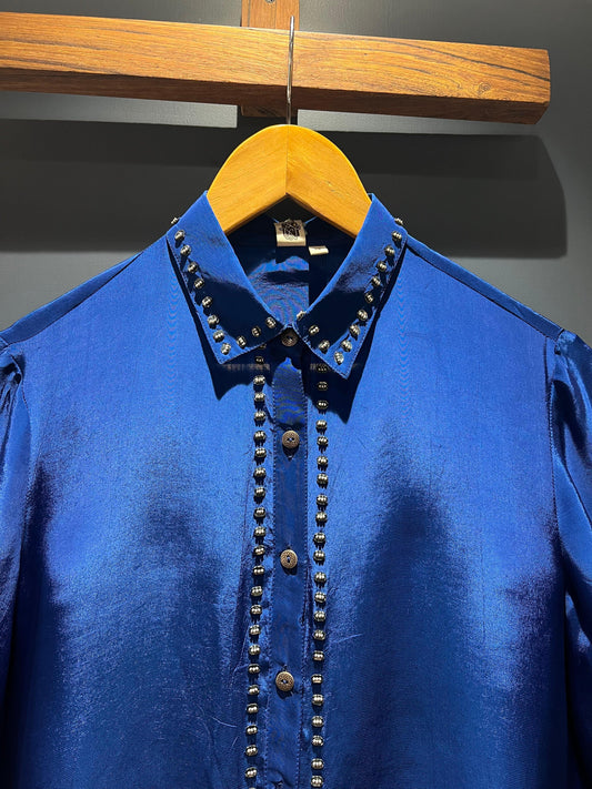 Persian blue button down shirt - Sohni