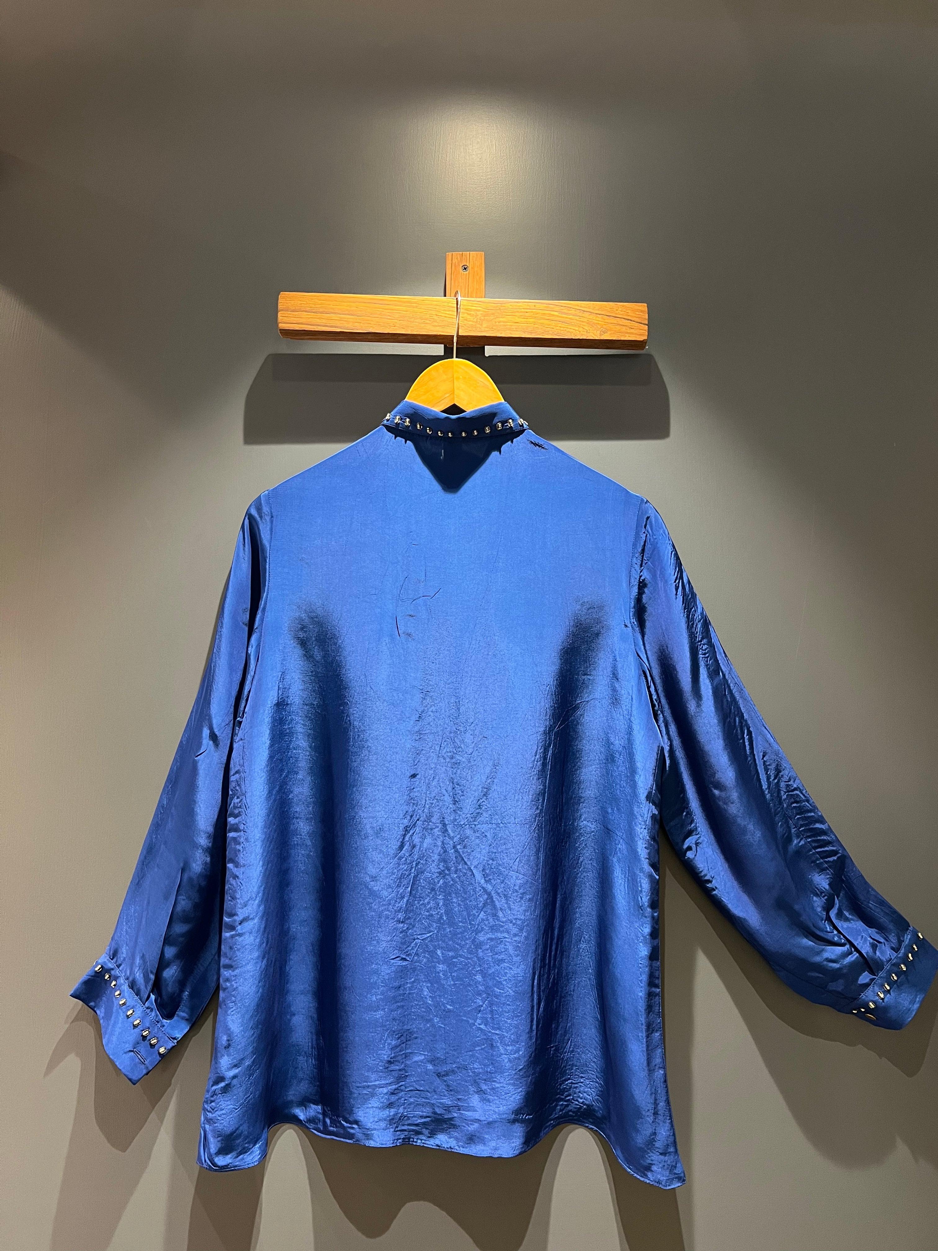Persian blue button down shirt - Sohni